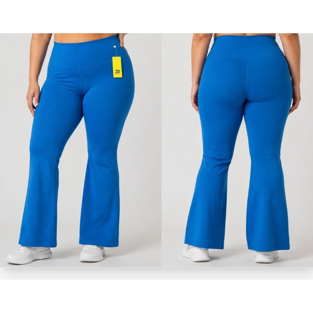 All in Motion Flare Leggings 4X Sapphire Blue High Rise Yoga Pants Athletc Y2K